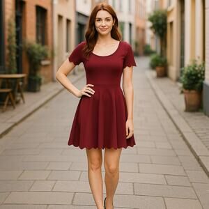 Vanity Room Dress Scallop Hem